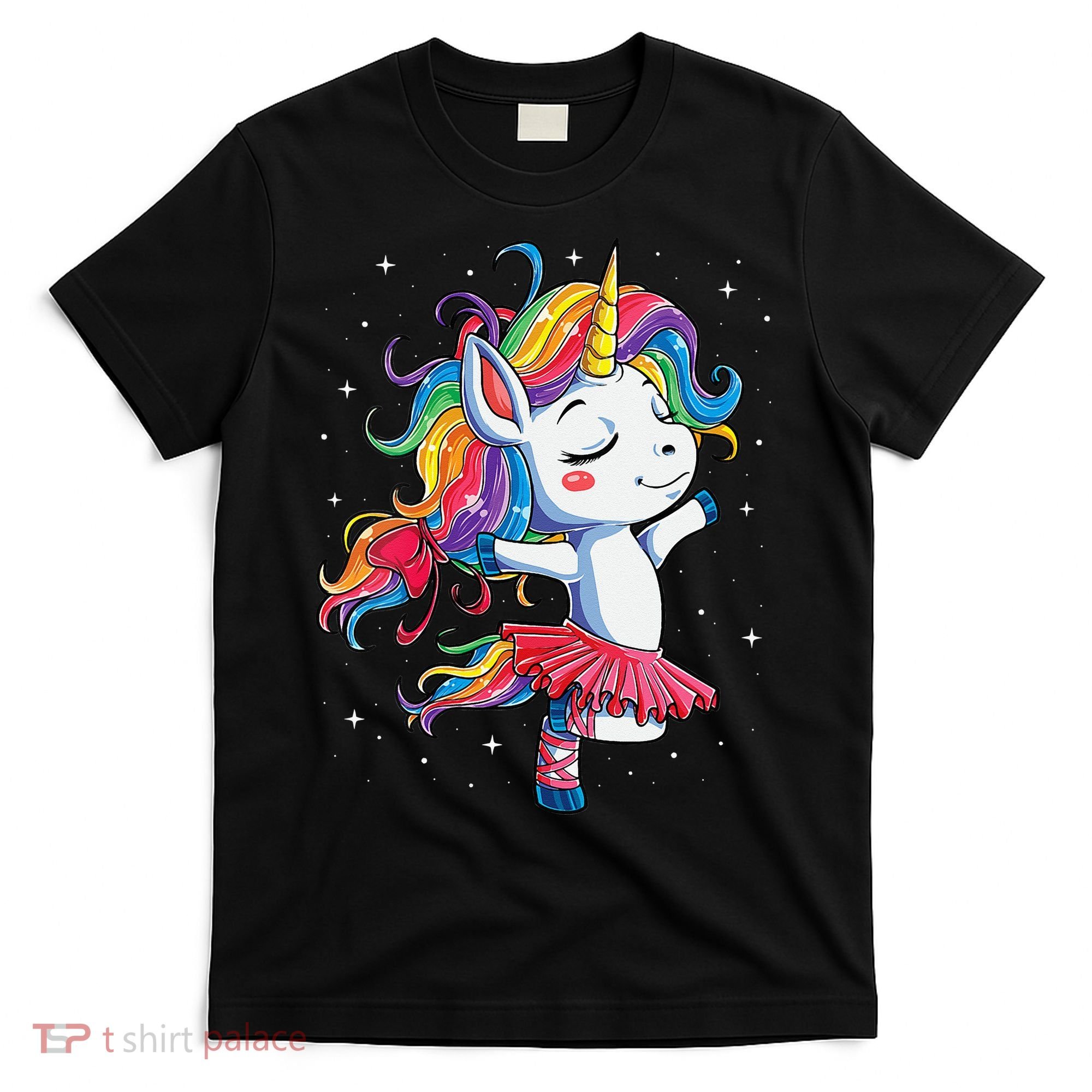 Womens Ballet Dancer Unicorn Ballerina Funny Women Rainbow Unicorns T-Shirt