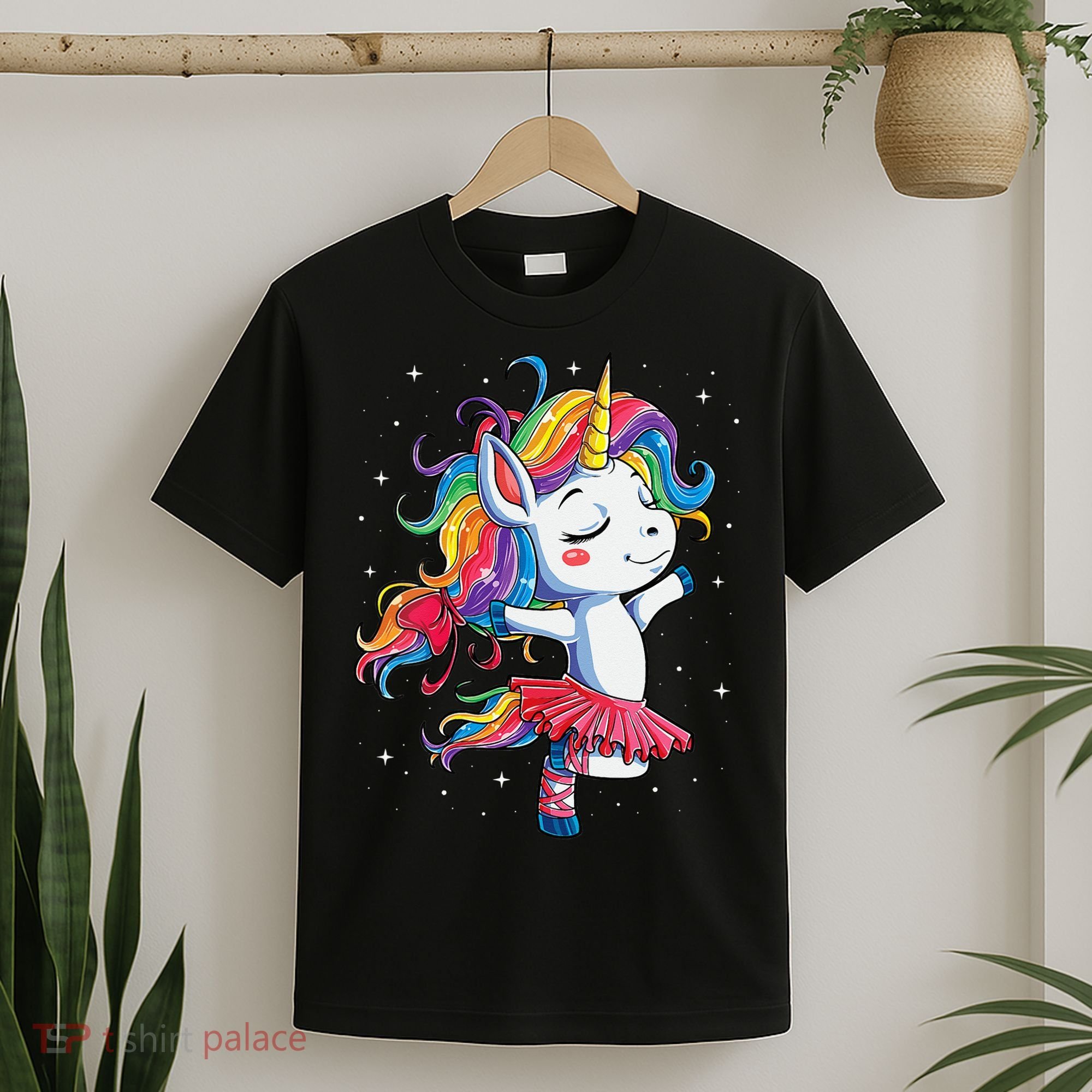 Womens Ballet Dancer Unicorn Ballerina Funny Women Rainbow Unicorns T-Shirt