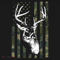 Whitetail Buck Deer Hunting USA Camouflage American Flag Women's Hoodie thumb 2