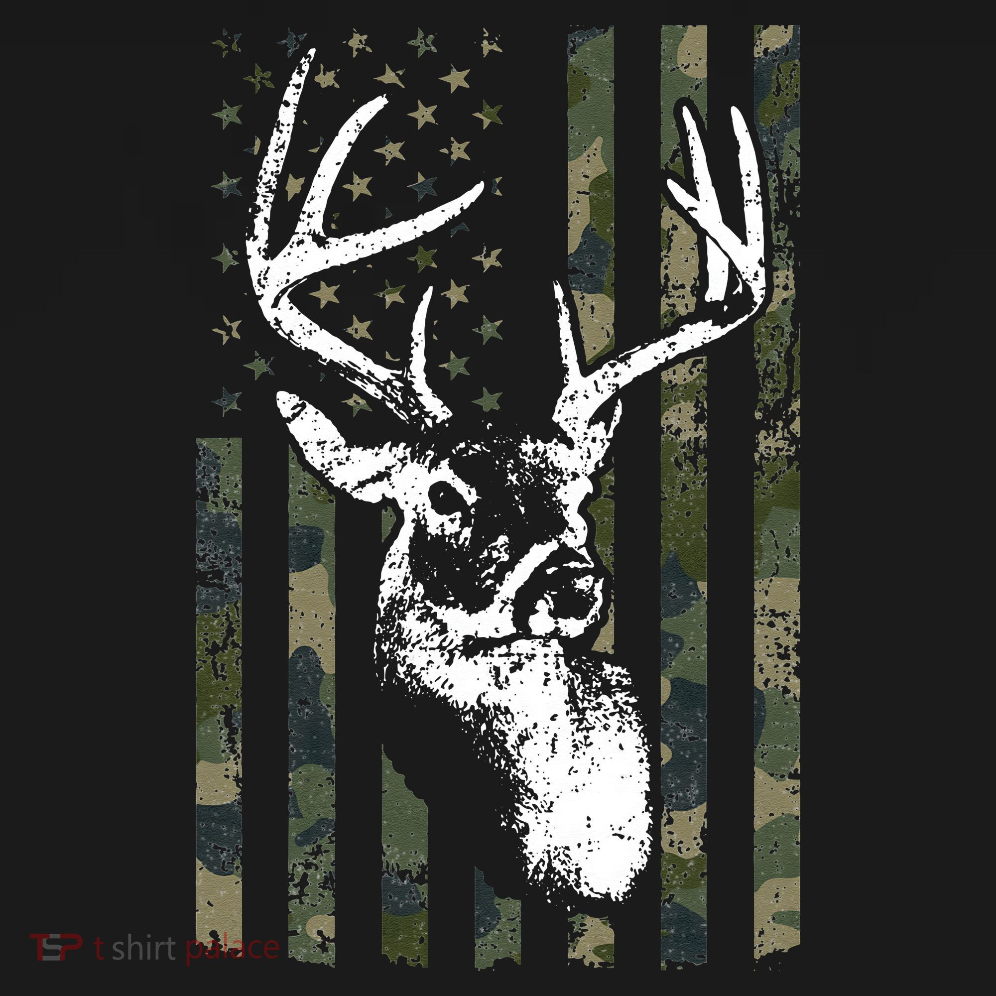 Whitetail Buck Deer Hunting USA Camouflage American Flag Women's Tank Top