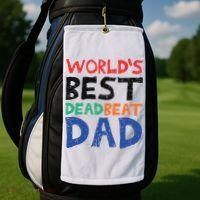 World’s Best Dead Beat Dad Golf Towel thumb 2