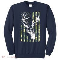 Whitetail Buck Deer Hunting USA Camouflage American Flag Sweatshirt thumb 0