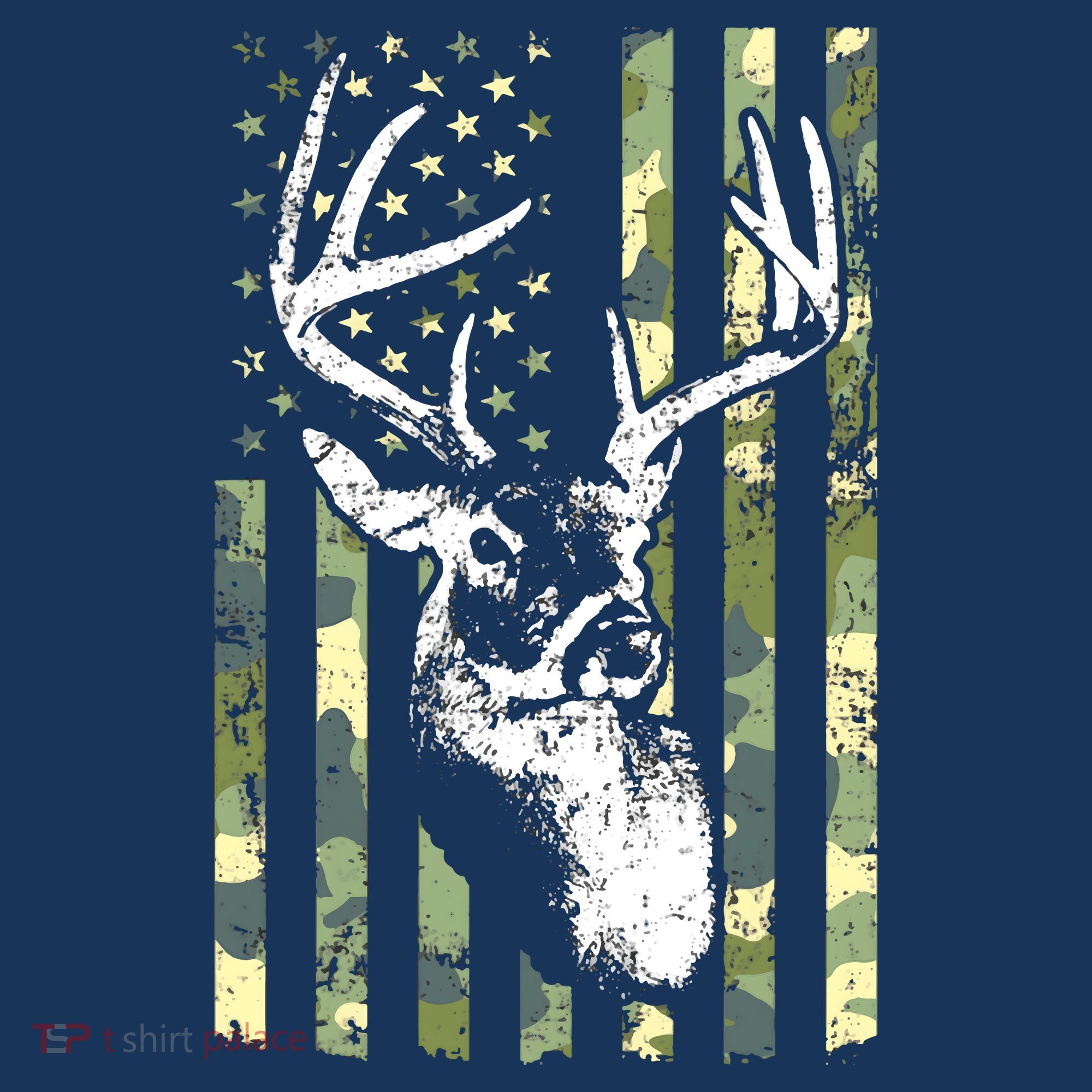 Whitetail Buck Deer Hunting USA Camouflage American Flag Women's Hoodie