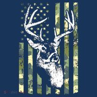 Whitetail Buck Deer Hunting USA Camouflage American Flag Mousepad thumb 1