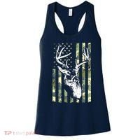 Whitetail Buck Deer Hunting USA Camouflage American Flag Women's Tank Top thumb 0