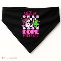 Weed Be Dope Together Valentines Day 420 Marijuana USA-Made Doggie Bandana thumb 0