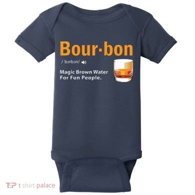 Whiskey Bourbon Definition Shirts Magic Brown Water Kentucky Baby Bodysuit