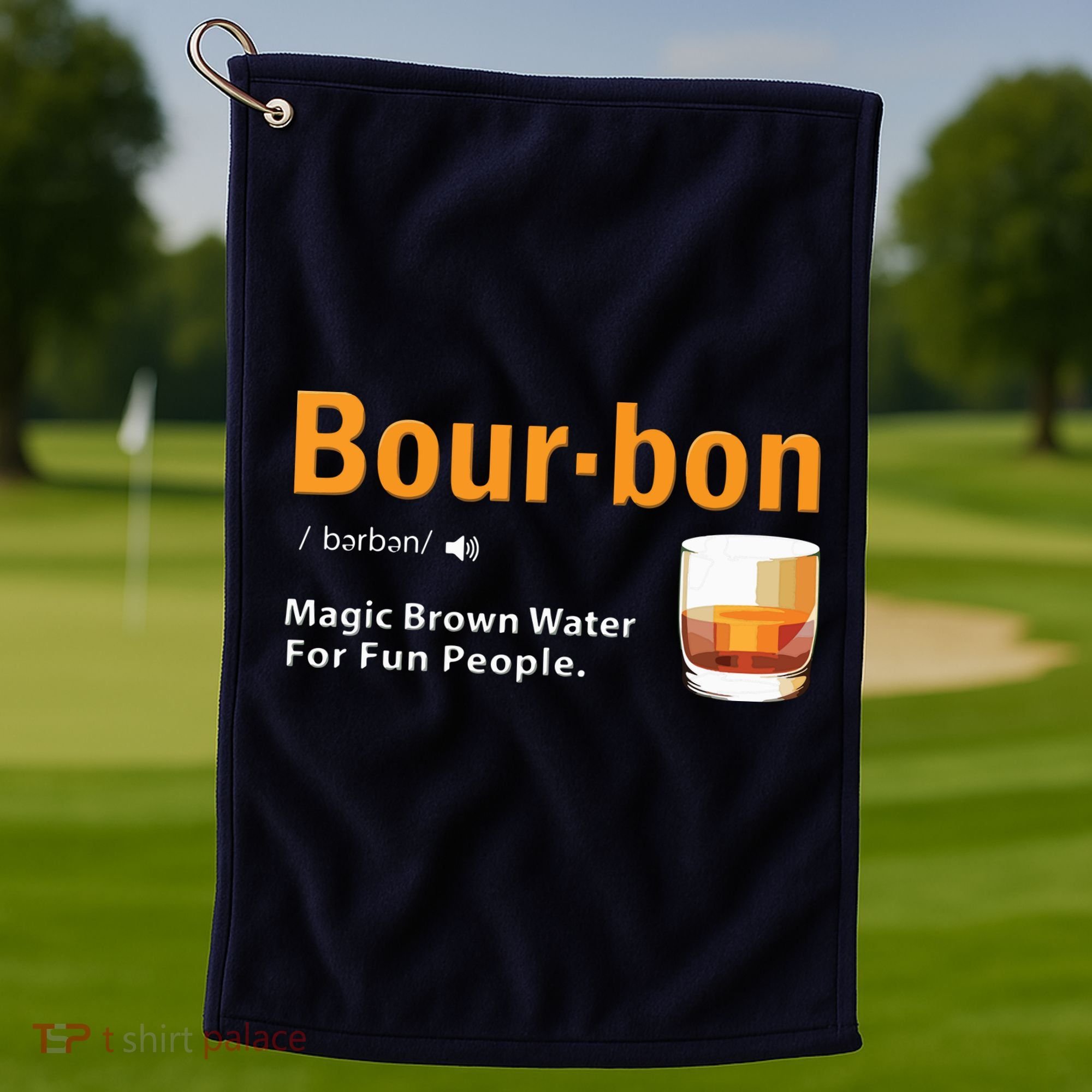 Whiskey Bourbon Definition Shirts Magic Brown Water Kentucky Golf Towel