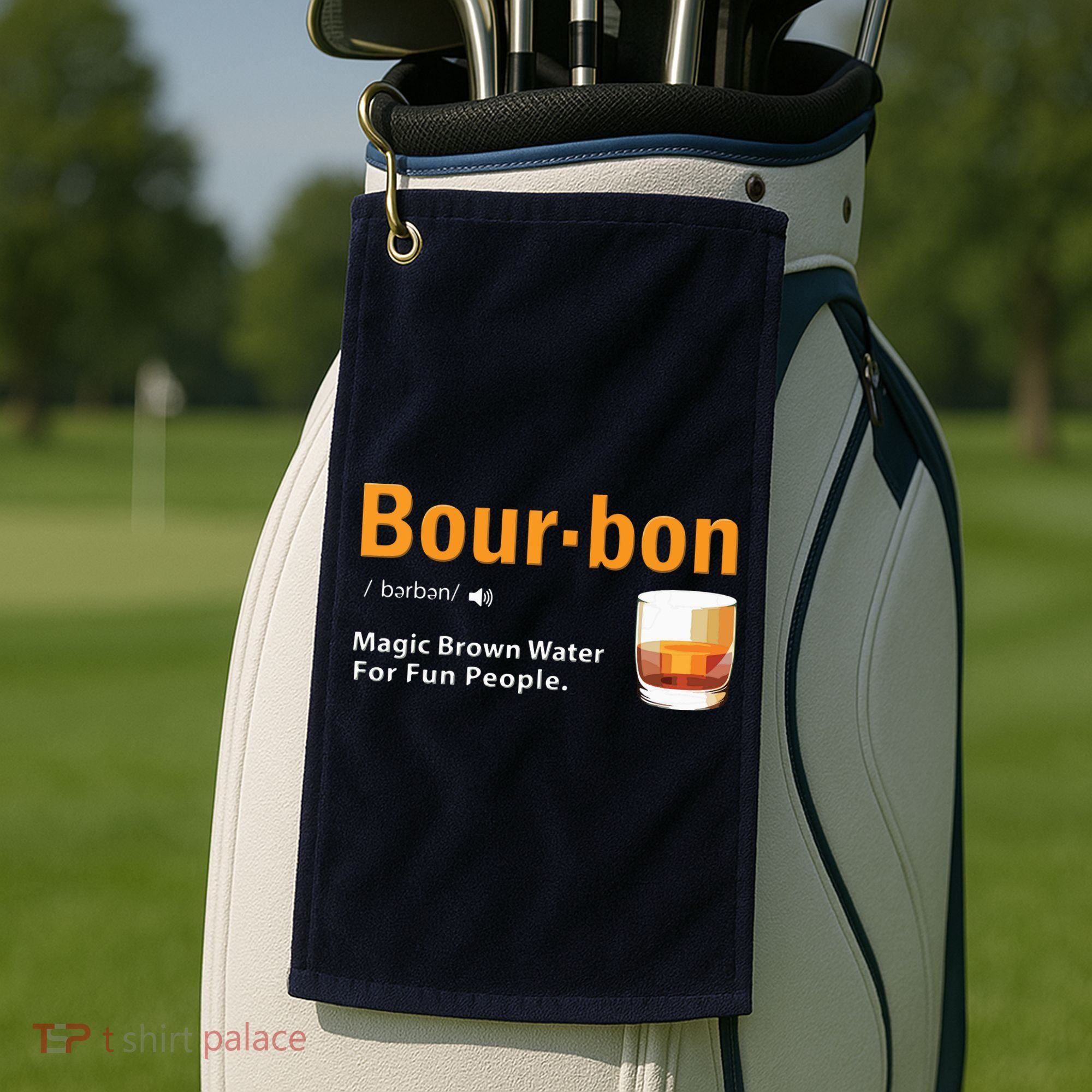 Whiskey Bourbon Definition Shirts Magic Brown Water Kentucky Golf Towel