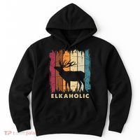 Wildlife Buck Elk Hunting Hunter Deer Silhouette Elkaholic Hoodie thumb 0
