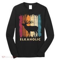 Wildlife Buck Elk Hunting Hunter Deer Silhouette Elkaholic Long Sleeve Shirt thumb 0