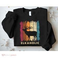 Wildlife Buck Elk Hunting Hunter Deer Silhouette Elkaholic Sweatshirt thumb 2