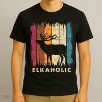 Wildlife Buck Elk Hunting Hunter Deer Silhouette Elkaholic T-Shirt thumb 3