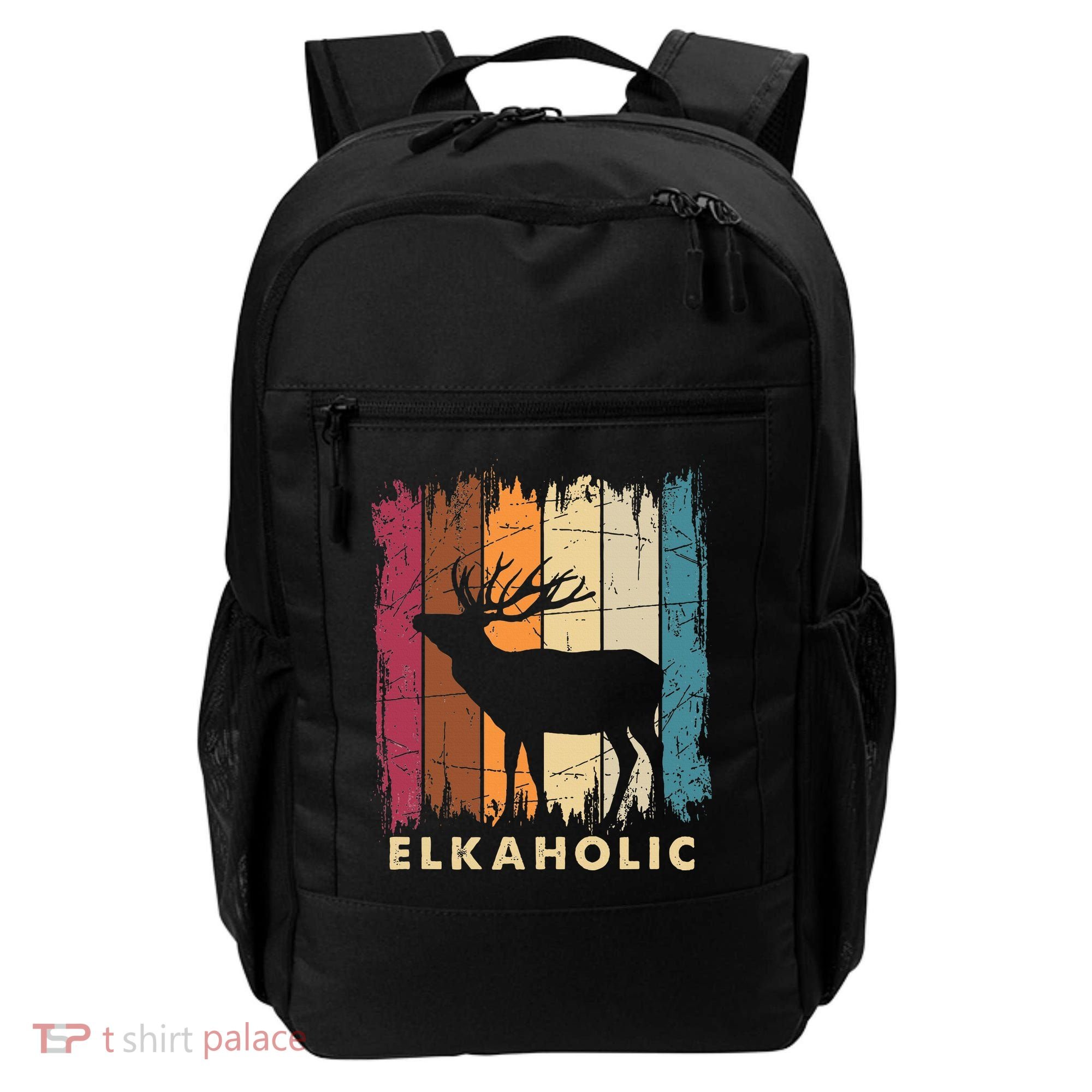 Wildlife Buck Elk Hunting Hunter Deer Silhouette Elkaholic Backpack