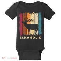 Wildlife Buck Elk Hunting Hunter Deer Silhouette Elkaholic Baby Bodysuit thumb 0