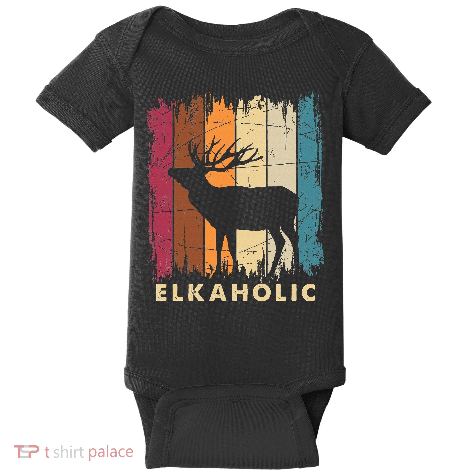 Wildlife Buck Elk Hunting Hunter Deer Silhouette Elkaholic Baby Bodysuit