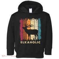 Wildlife Buck Elk Hunting Hunter Deer Silhouette Elkaholic Toddler Hoodie thumb 0