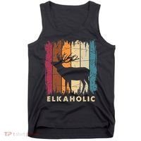 Wildlife Buck Elk Hunting Hunter Deer Silhouette Elkaholic Tank Top thumb 0