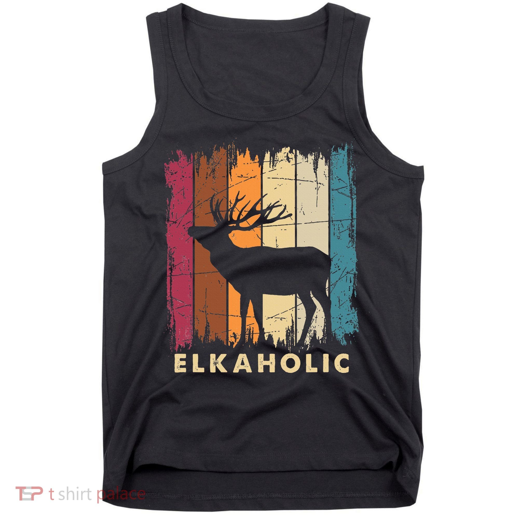 Wildlife Buck Elk Hunting Hunter Deer Silhouette Elkaholic Tank Top