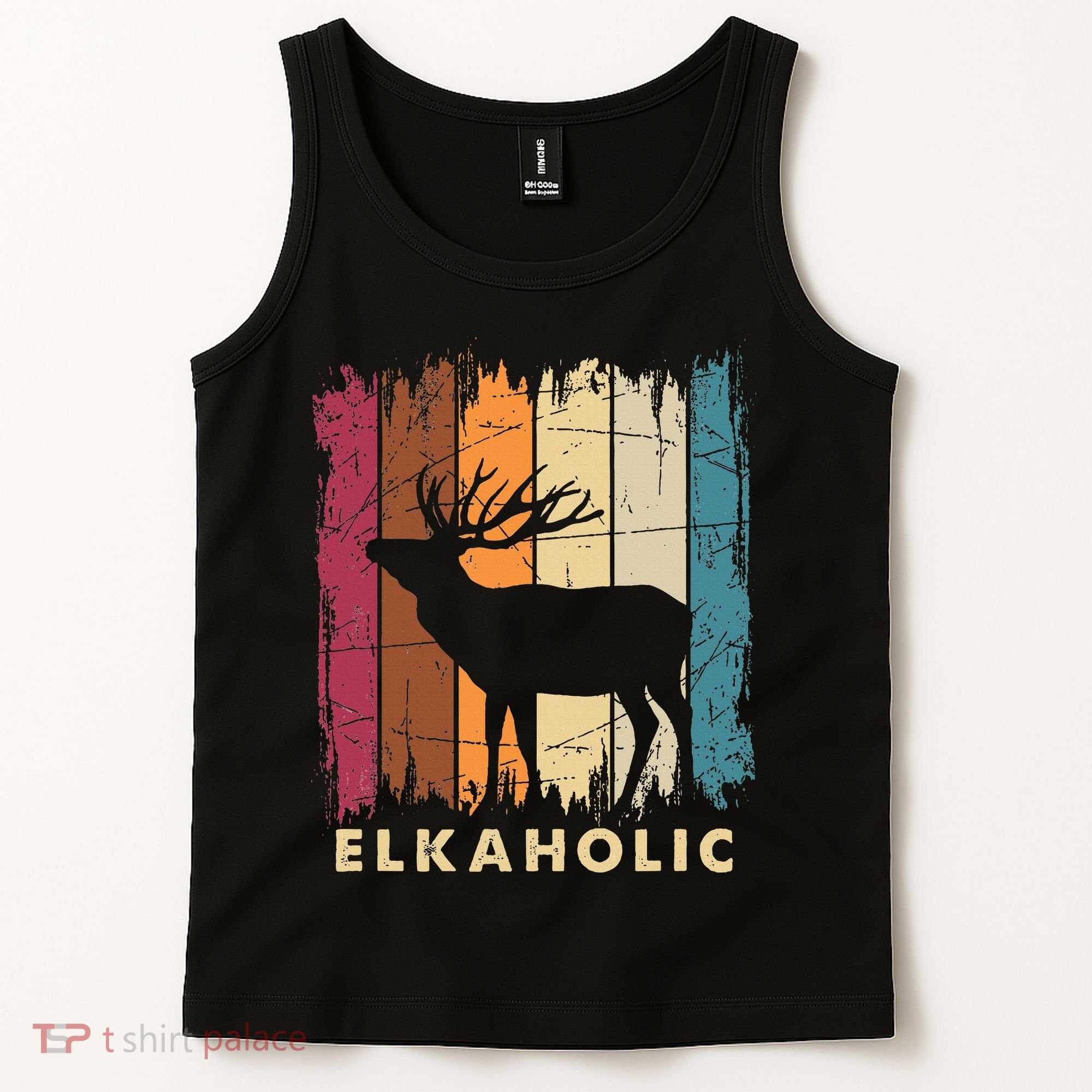 Wildlife Buck Elk Hunting Hunter Deer Silhouette Elkaholic Tank Top