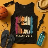 Wildlife Buck Elk Hunting Hunter Deer Silhouette Elkaholic Tank Top thumb 4