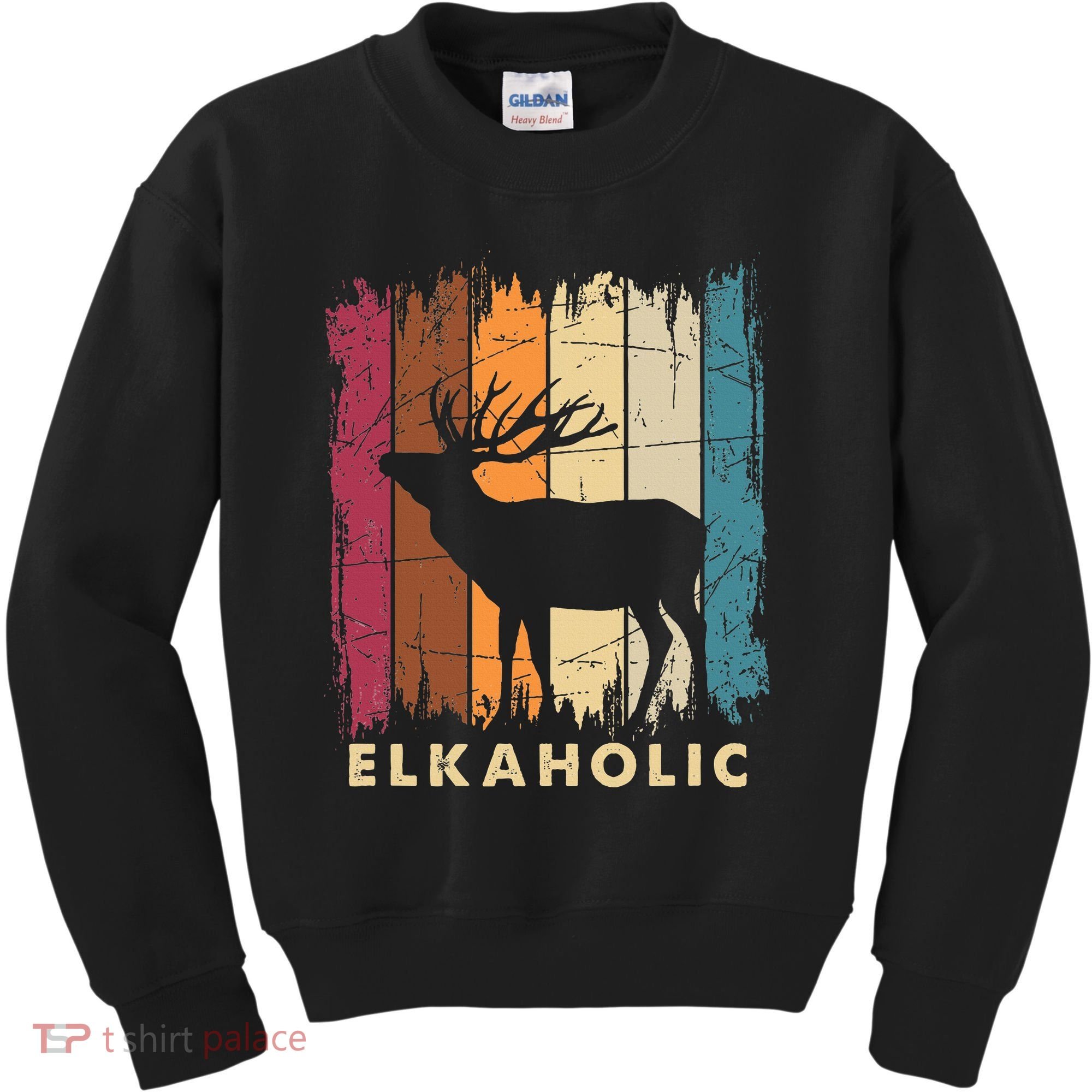 Wildlife Buck Elk Hunting Hunter Deer Silhouette Elkaholic Kids Sweatshirt
