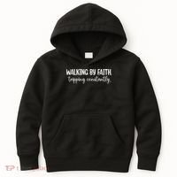 Walking By Faith Tripping Constantly Kids Hoodie thumb 0