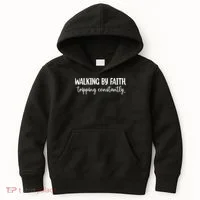 Walking By Faith Tripping Constantly Kids Hoodie thumb 0