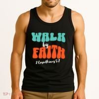 Walk By Faith 2 Corinthians 5:7 Christian Tank Top thumb 3