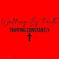 Walking By Faith Tripping Constantly Funny Christian Santa Hat thumb 1