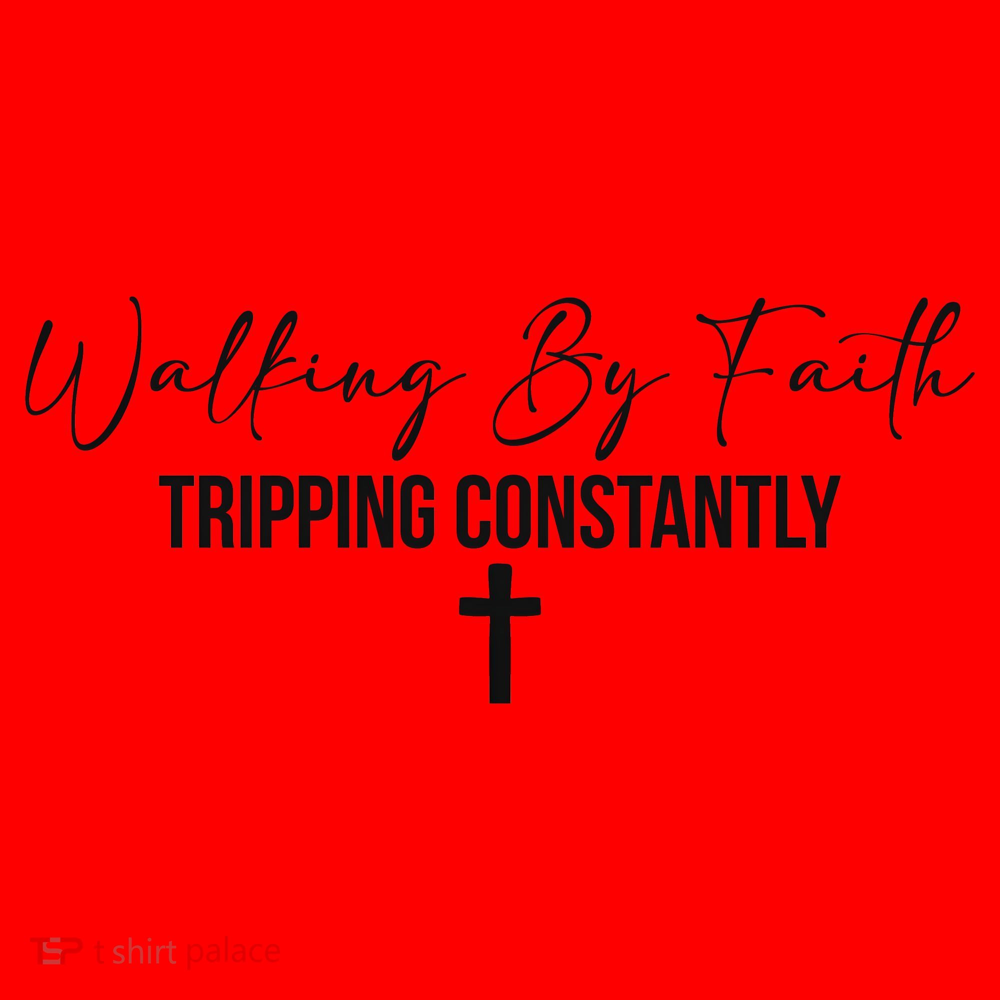 Walking By Faith Tripping Constantly Funny Christian Santa Hat