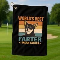 World's Best Farter I Mean Father Golf Towel thumb 1