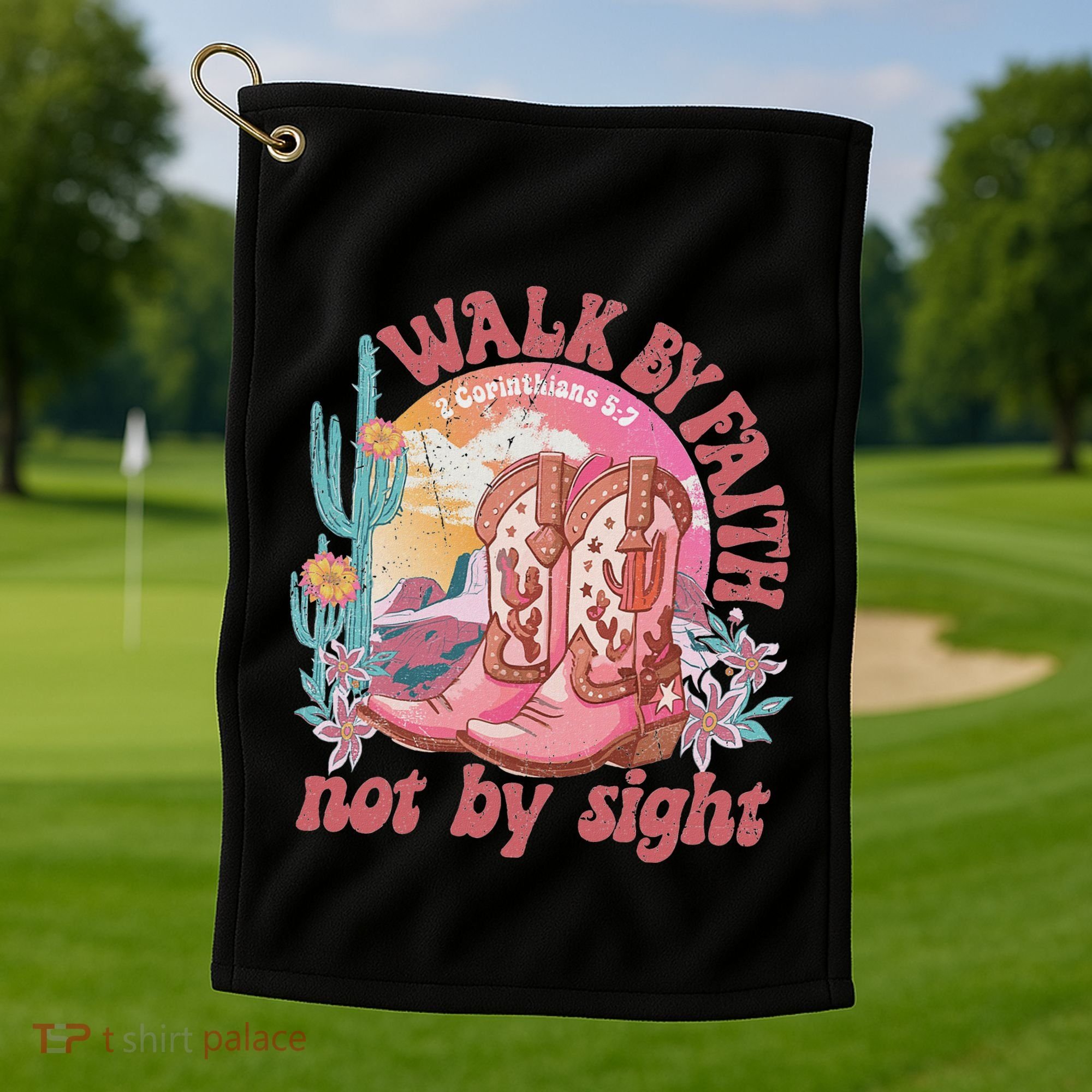 Walk By Faith Not By Sight Saying Bible Verse Golf Towel