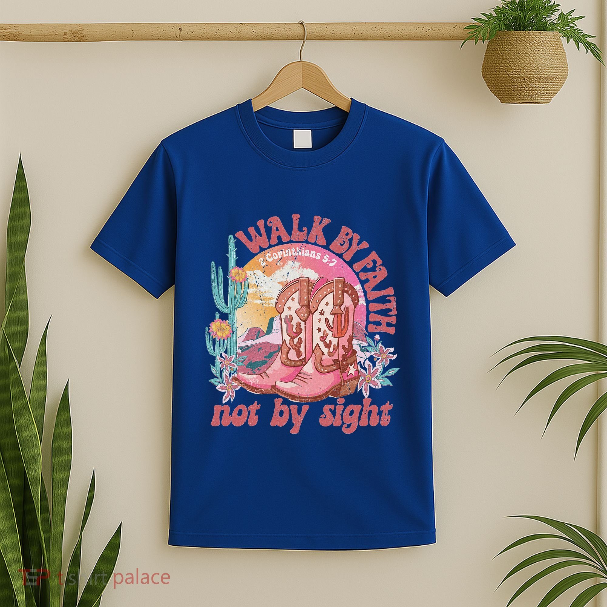 Walk By Faith Not By Sight Saying Bible Verse T-Shirt
