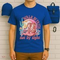 Walk By Faith Not By Sight Saying Bible Verse T-Shirt thumb 6
