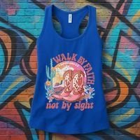 Walk By Faith Not By Sight Saying Bible Verse Women's Tank Top thumb 3