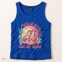 Walk By Faith Not By Sight Saying Bible Verse Tank Top thumb 2