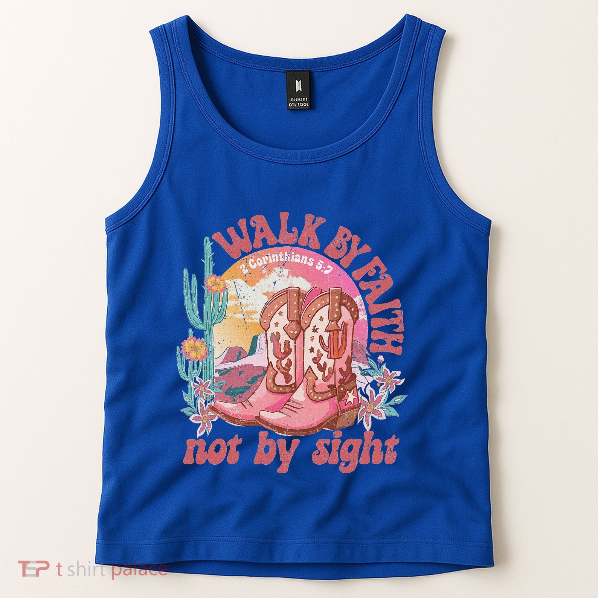 Walk By Faith Not By Sight Saying Bible Verse Tank Top