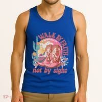 Walk By Faith Not By Sight Saying Bible Verse Tank Top thumb 3