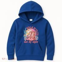 Walk By Faith Not By Sight Saying Bible Verse Kids Hoodie thumb 0