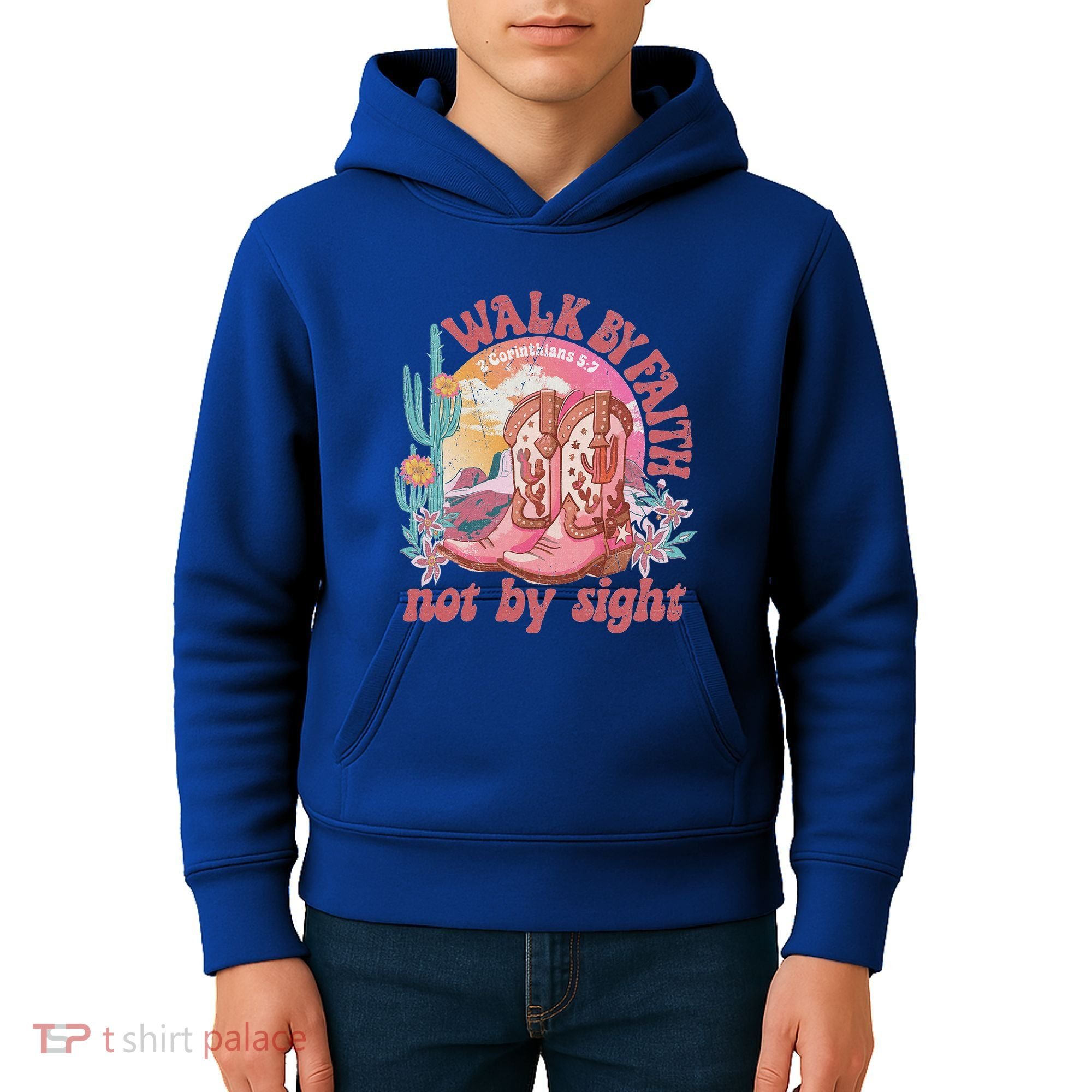 Walk By Faith Not By Sight Saying Bible Verse Kids Hoodie