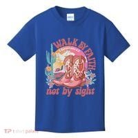 Walk By Faith Not By Sight Saying Bible Verse Kids T-Shirt thumb 0