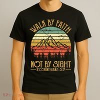 Walk By Faith Not By Sight T Bible Verse Gift Christian T-Shirt thumb 3