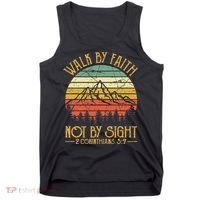 Walk By Faith Not By Sight T Bible Verse Gift Christian Tank Top thumb 0
