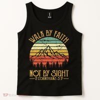 Walk By Faith Not By Sight T Bible Verse Gift Christian Tank Top thumb 2