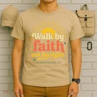 Walk By Faith Not By Sight Bible Quote 2 Corinthians 57 T-Shirt thumb 6
