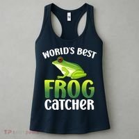 World's Best Frog Catcher Boys Girls Frog Hunter Women's Tank Top thumb 3
