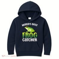 World's Best Frog Catcher Boys Girls Frog Hunter Kids Hoodie thumb 0