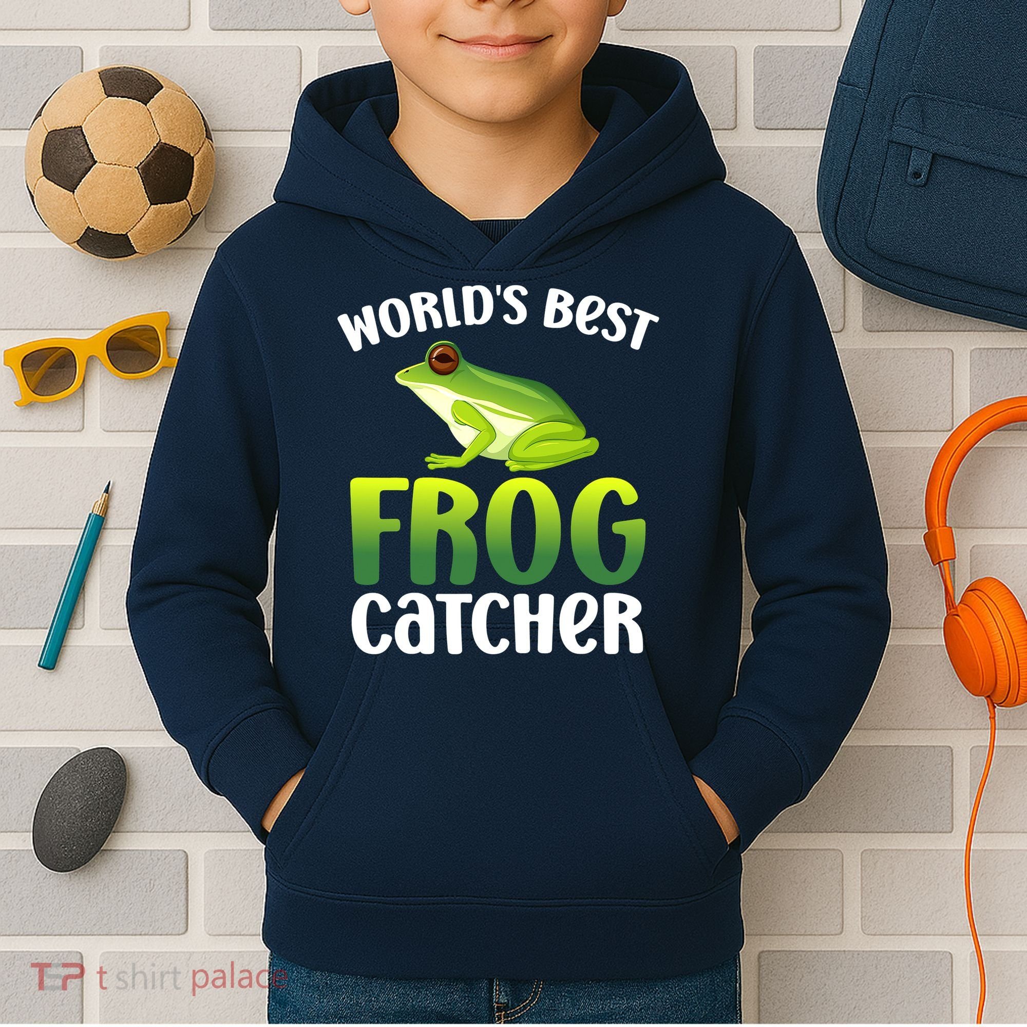 World's Best Frog Catcher Boys Girls Frog Hunter Kids Hoodie