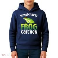 World's Best Frog Catcher Boys Girls Frog Hunter Kids Hoodie thumb 4